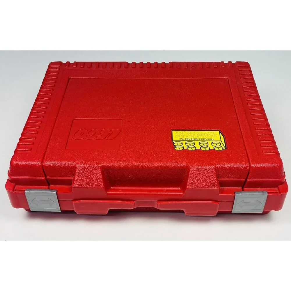 VTG 1980s LEGO Red Hard Plastic Carrying Case w/ 3+ lbs Bricks & Figures *READ*